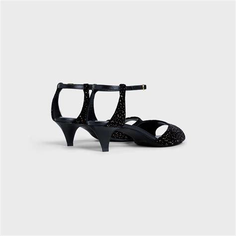 Celine sharp velvet sandals